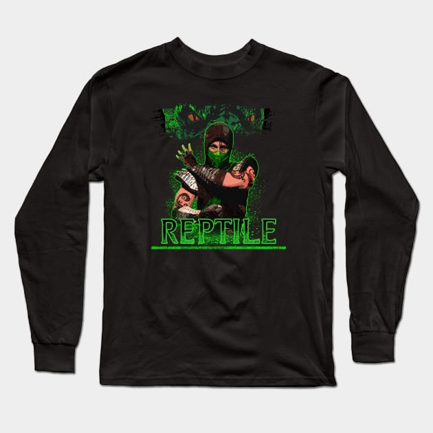 Mortal Kombat - Reptile Long Sleeve T-Shirt by Waldesign